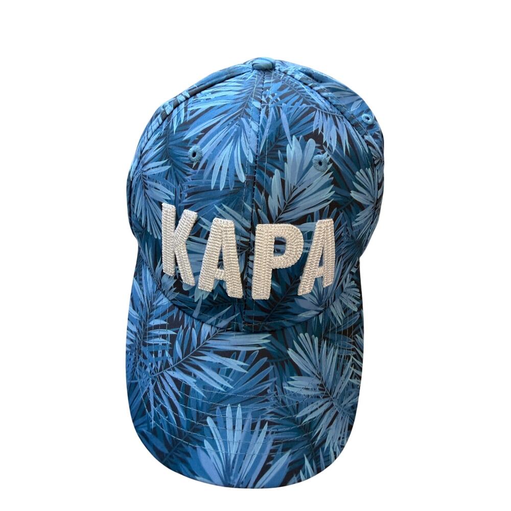Imperial Blue Tropical Palm Print Kapalua Golf Snapback Hat OSFA